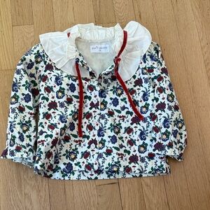 Floral Ruffle Collar Blouse